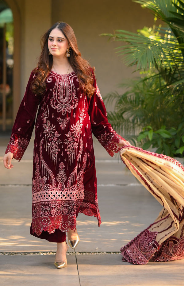 LNF-102 MAROON LUXURY VALVET
