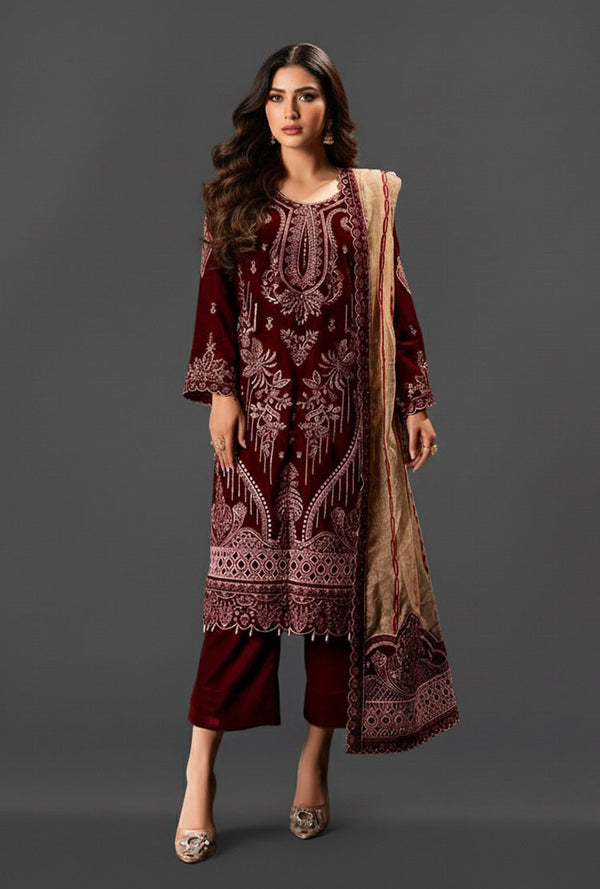 LNF-102 MAROON LUXURY VALVET
