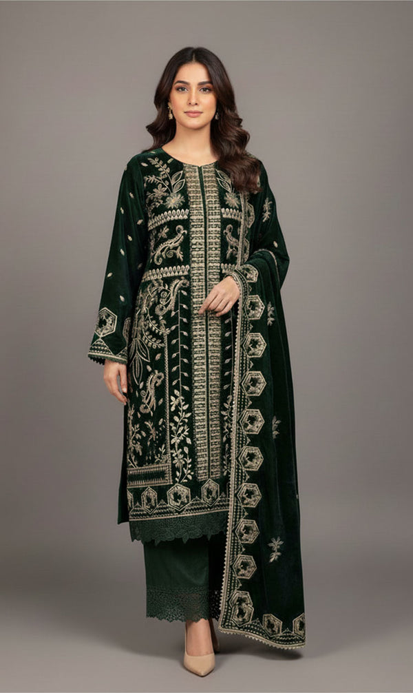 LNF-108 BOTTLE GREEN LUXURY VALVET