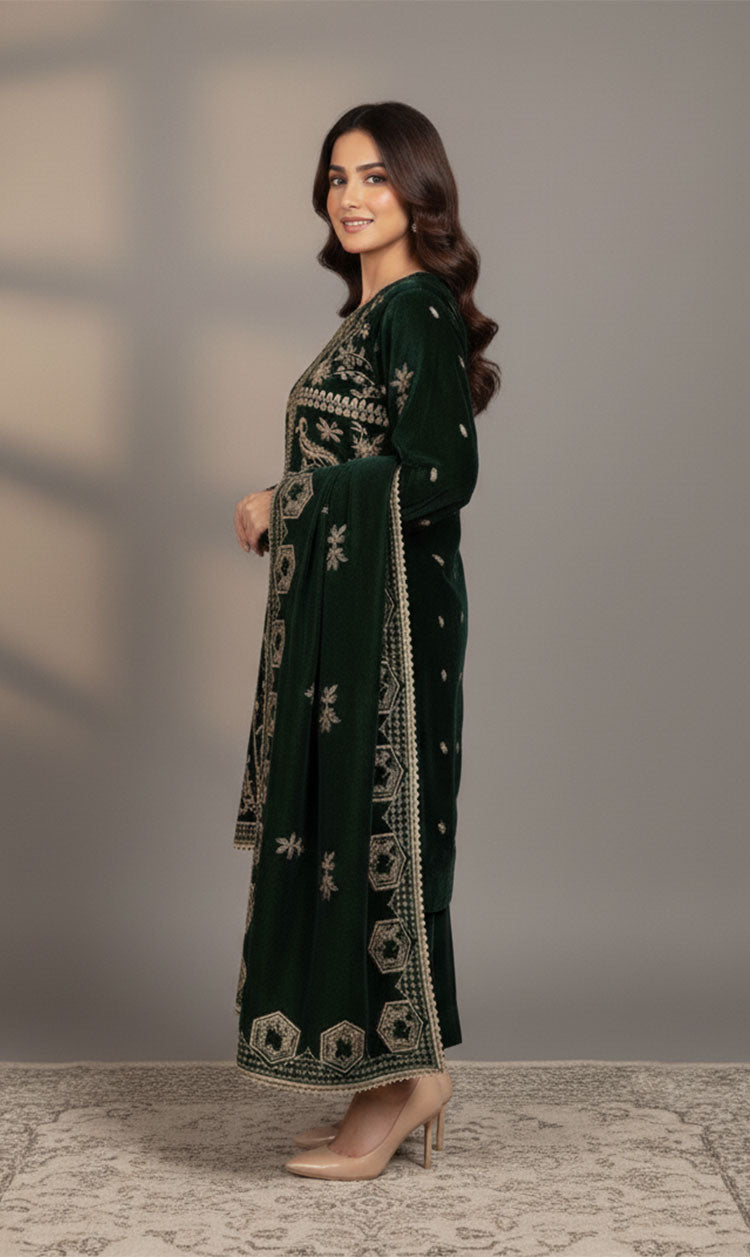 LNF-108 BOTTLE GREEN LUXURY VALVET