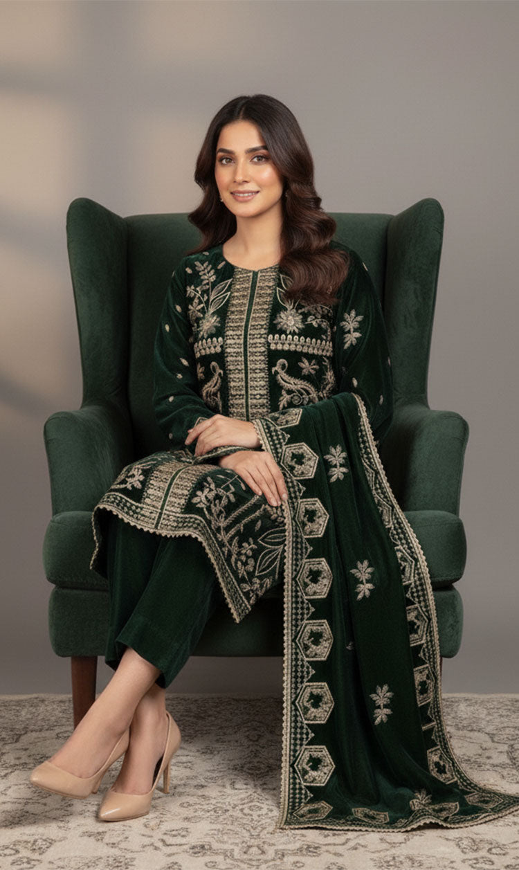 LNF-108 BOTTLE GREEN LUXURY VALVET