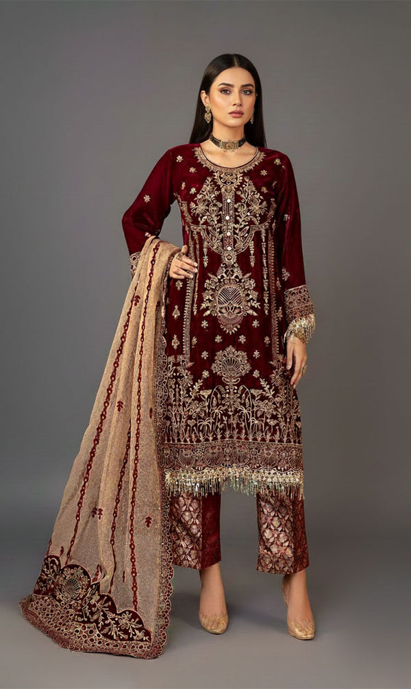 LNF-111 MAROON LUXURY VALVET