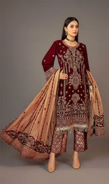 LNF-111 MAROON LUXURY VALVET