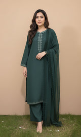 LNF-114 GREEN RTW EMBROIDERED SILK