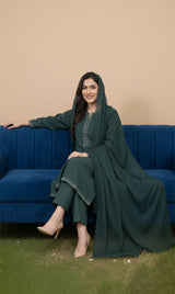 LNF-114 GREEN RTW EMBROIDERED SILK