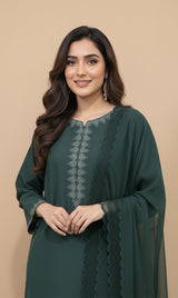 LNF-114 GREEN RTW EMBROIDERED SILK