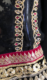 LNF-115 BLACK RTW EMBROIDERED SILK