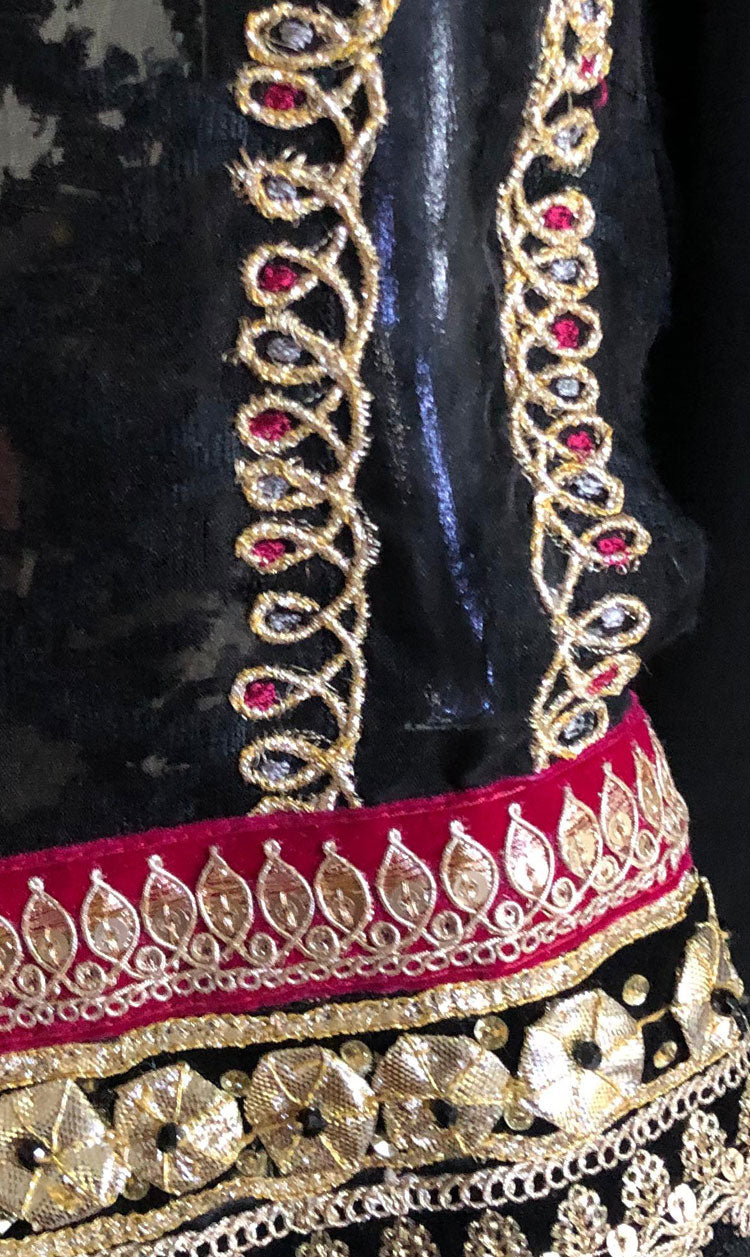 LNF-115 BLACK RTW EMBROIDERED SILK