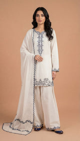 LNF-128 WHITE RTW EMBROIDERED SILK
