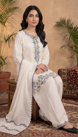 LNF-128 WHITE RTW EMBROIDERED SILK