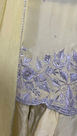 LNF-129 YELLOW RTW EMBROIDERED SILK