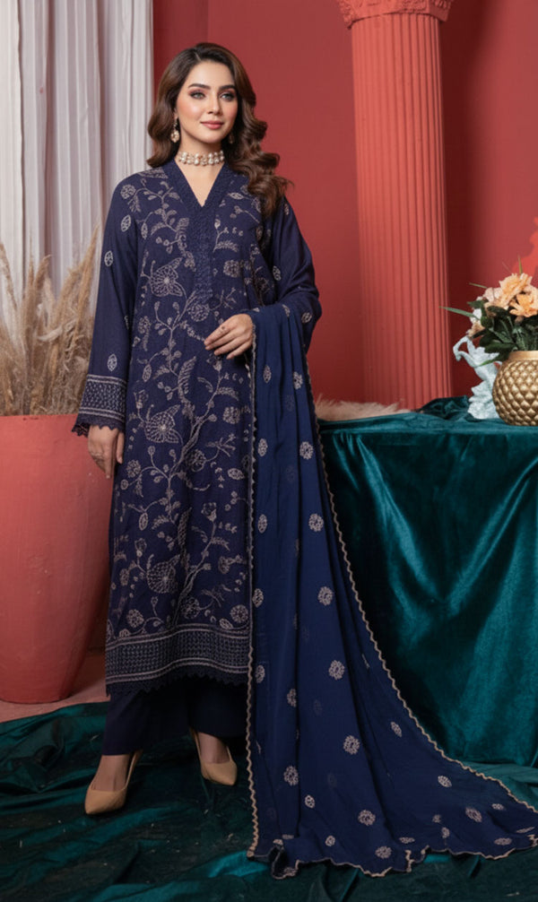 LNF-131 Blue Karandi 3 Piece Unstitched