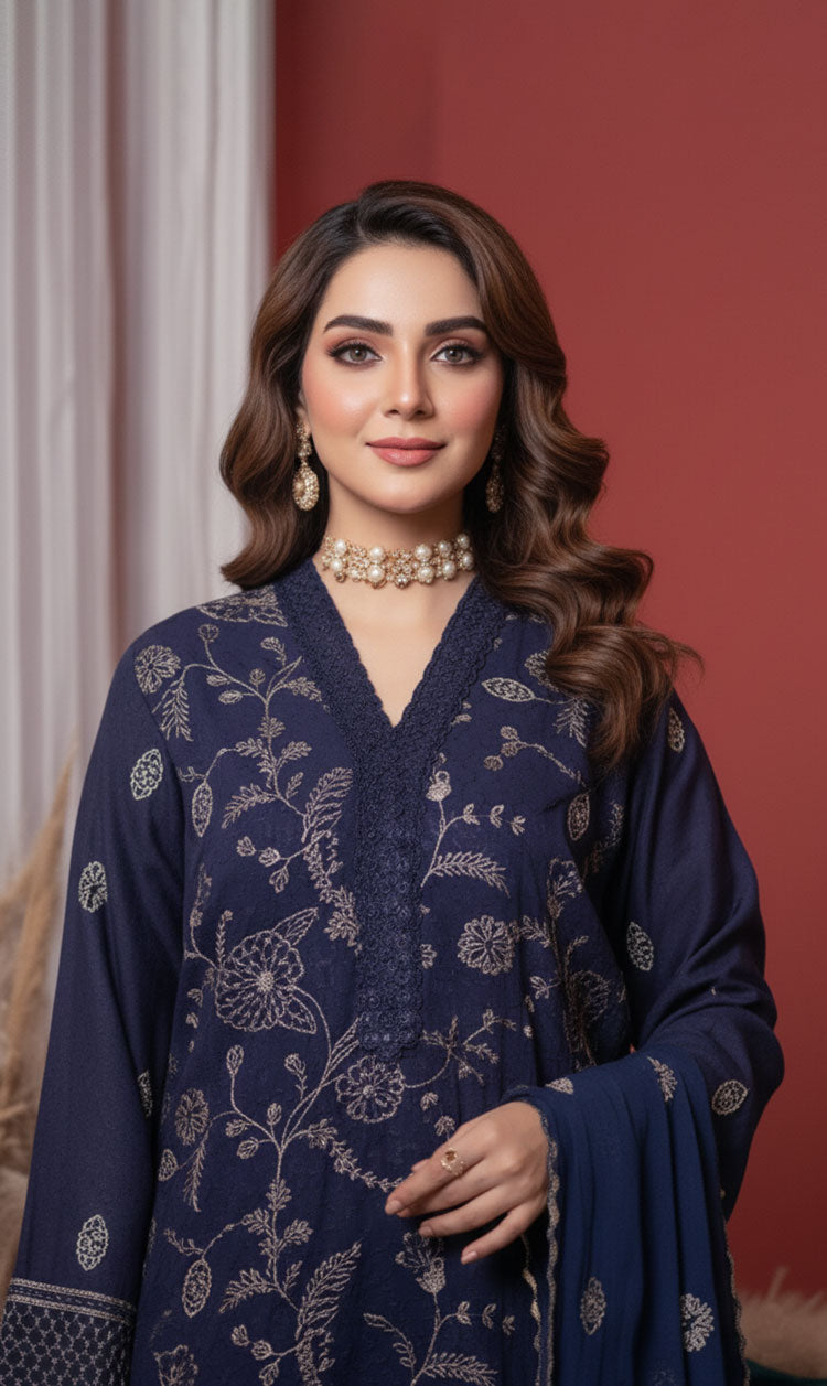 LNF-131 Blue Karandi 3 Piece Unstitched