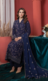 LNF-131 Blue Karandi 3 Piece Unstitched