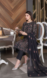 LNF-133 Mid Night Black Karandi 3 Piece Unstitched