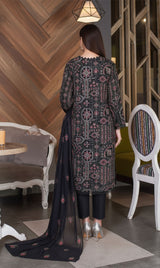 LNF-133 Mid Night Black Karandi 3 Piece Unstitched