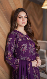 LNF-136 Purple Karandi 3 Piece Unstitched