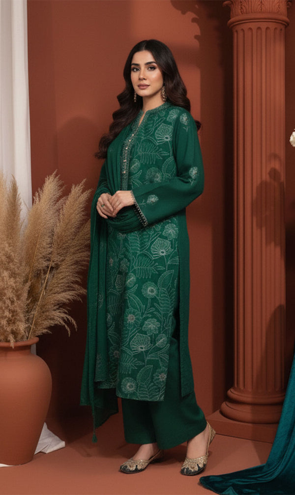LNF-141 Green Karandi 3 Piece Unstitched