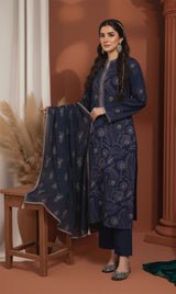 LNF-142 Blue Karandi 3 Piece Unstitched