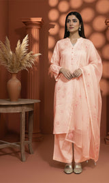 LNF-143 Soft Pink Karandi 3 Piece Unstitched