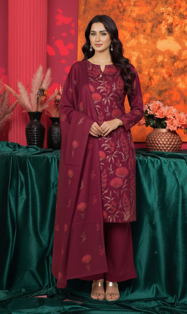LNF-144 Deep Pink Karandi 3 Piece Unstitched