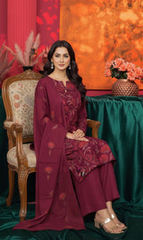 LNF-144 Deep Pink Karandi 3 Piece Unstitched