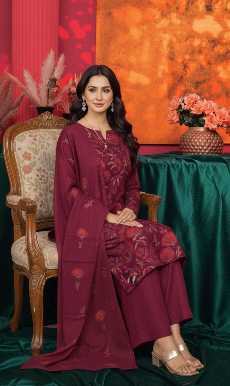 LNF-144 Deep Pink Karandi 3 Piece Unstitched