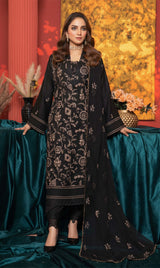 LNF-149 Black Karandi 3 Piece Unstitched
