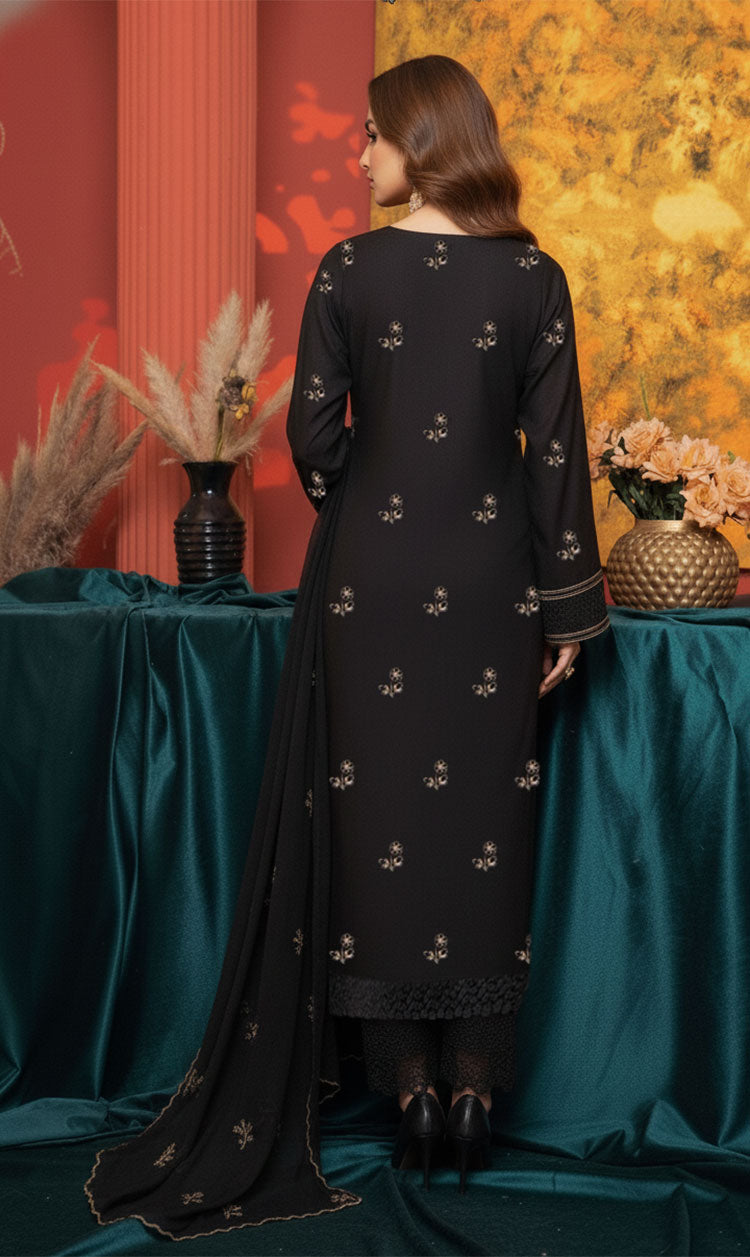 LNF-149 Black Karandi 3 Piece Unstitched