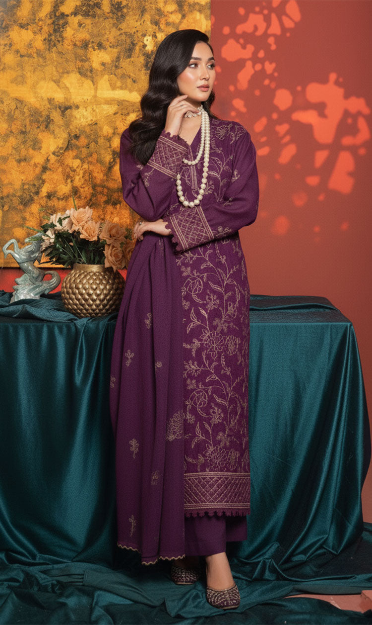 LNF-152 Magenta Karandi 3 Piece Unstitched