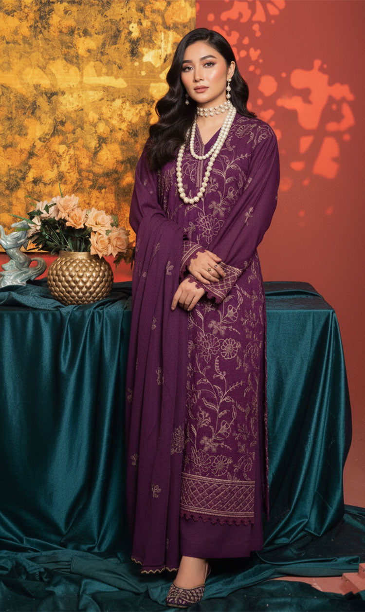 LNF-152 Magenta Karandi 3 Piece Unstitched