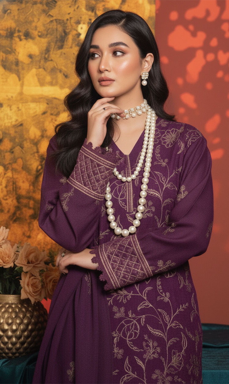 LNF-152 Magenta Karandi 3 Piece Unstitched