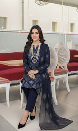 LNF-153 Blue Karandi 3 Piece Unstitched