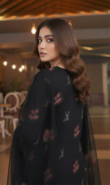 LNF-154 Black Karandi 3 Piece Unstitched