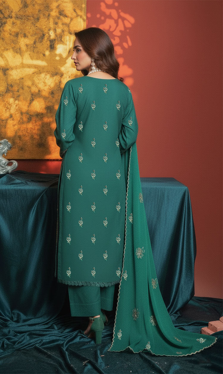 LNF-155 Green Karandi 3 Piece Unstitched