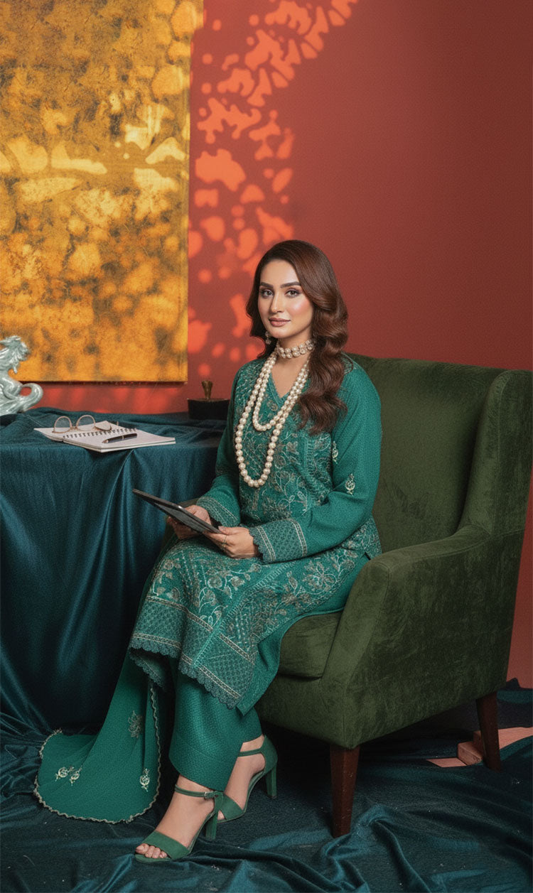 LNF-155 Green Karandi 3 Piece Unstitched