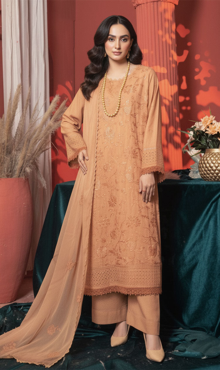 LNF-156 Peach Karandi 3 Piece Unstitched