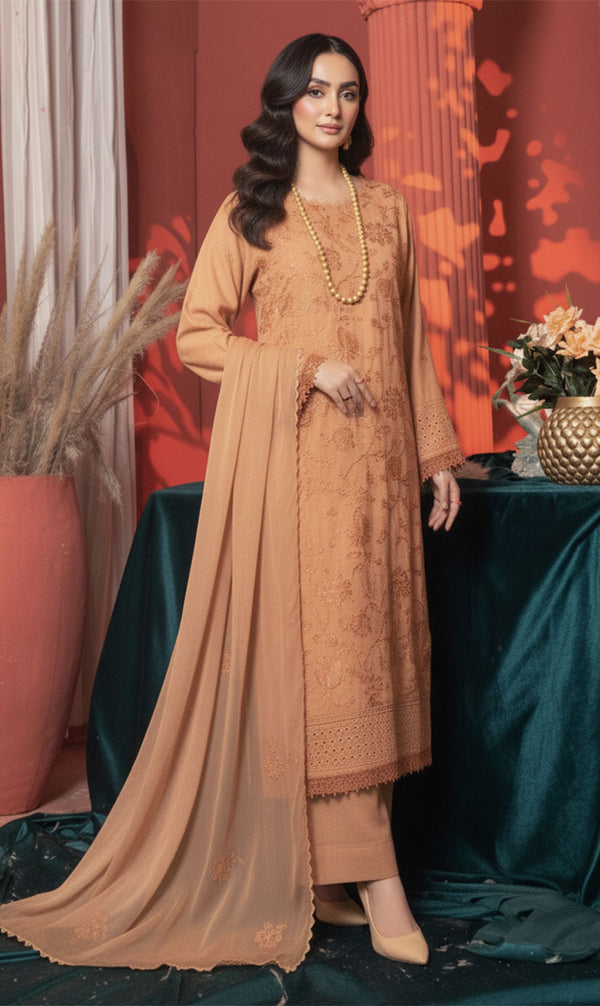 LNF-156 Peach Karandi 3 Piece Unstitched