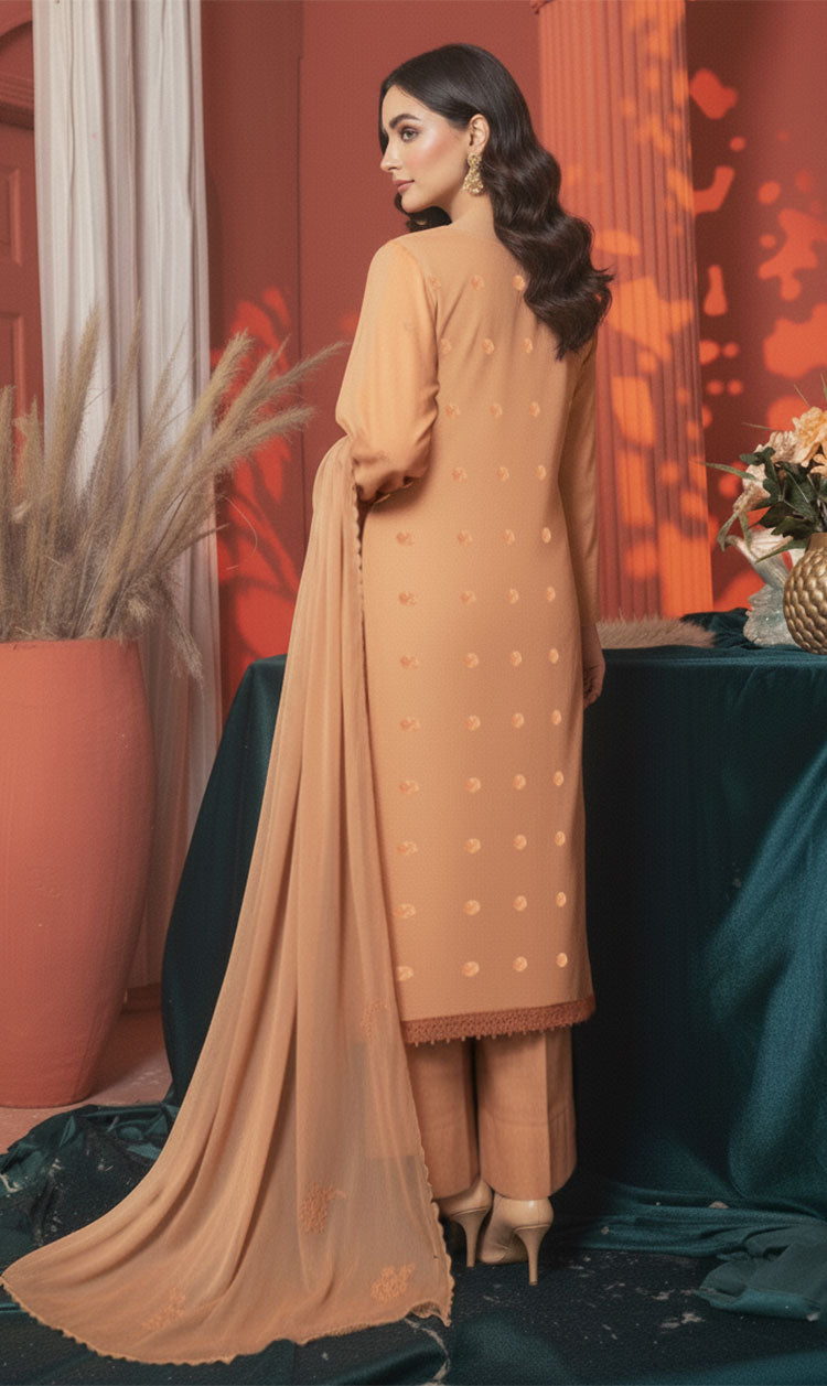 LNF-156 Peach Karandi 3 Piece Unstitched