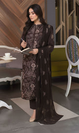 LNF-157 Deep Brown Karandi 3 Piece Unstitched