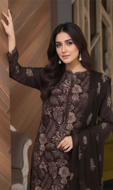 LNF-157 Deep Brown Karandi 3 Piece Unstitched