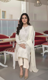 LNF-158 Off White Karandi 3 Piece Unstitched