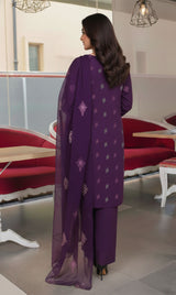 LNF-160 Purple Karandi 3 Piece Unstitched