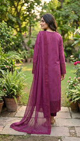 LNF 175 MAJANTA HAZE CHIKAN KARI LAWN 3 PCS