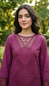 LNF 175 MAJANTA HAZE CHIKAN KARI LAWN 3 PCS