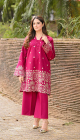 LNF 177 DEEP PINK 2 PCS SHIRT & TROUSER