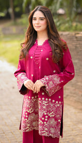 LNF 177 DEEP PINK 2 PCS SHIRT & TROUSER