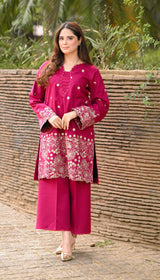 LNF 177 DEEP PINK 2 PCS SHIRT & TROUSER