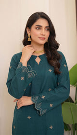 LNF 180 TEAL GREEN 2 PCS SHIRT & TROUSER