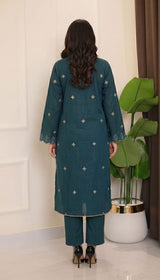 LNF 180 TEAL GREEN 2 PCS SHIRT & TROUSER